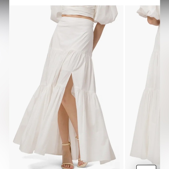 Wayf white tiered maxi skirt - Picture 1 of 6